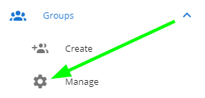 Finding the 'manage groups' button