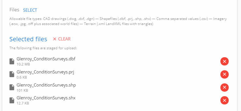 Shape files comprise of four separate files