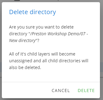 confirm remove directory dialog