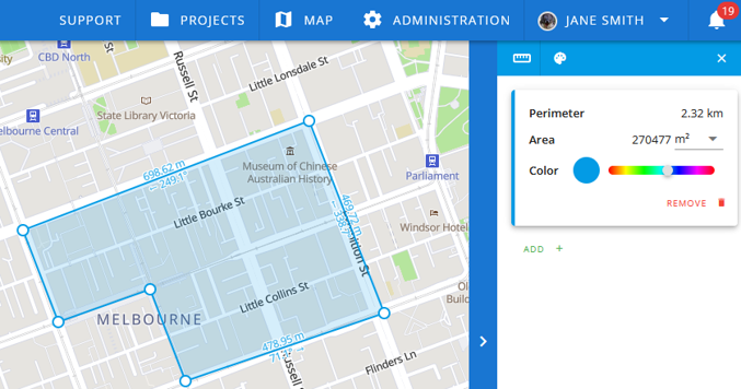 Use the measure tool | Civillo Documentation