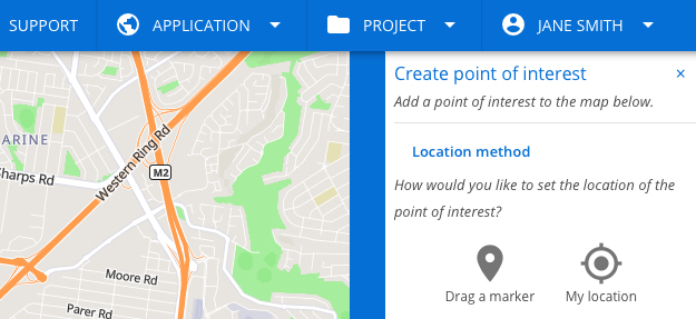 The points of interest tool bar