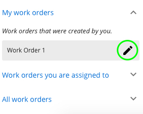 Editing a work order